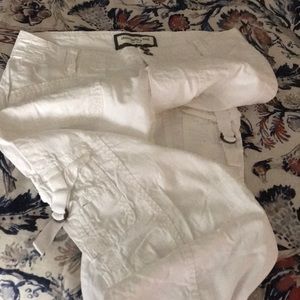 White Abercrombie cargo pants